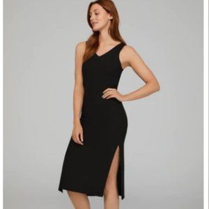 Suzy Sheir V-Neck Midi Dress Black Size Small NWT
